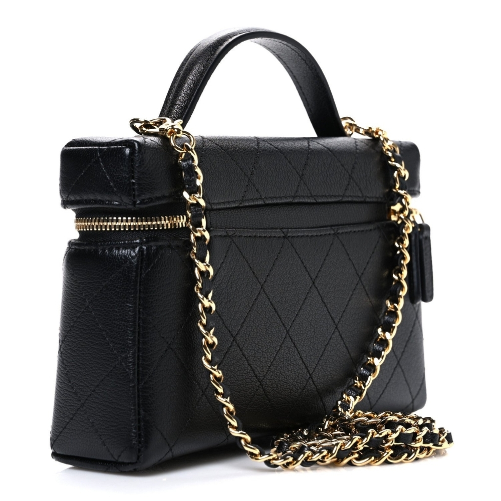 New in Box! Rare CHANEL CC SLIM VANITY CASE 26P QUILTED GOATSKIN Leather Fullset - Picture 2 of 16